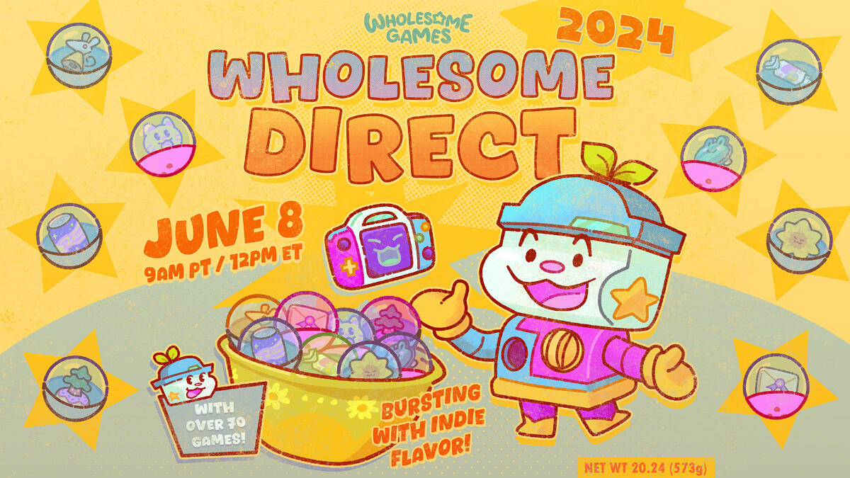 A promo image for the 2024 Wholesome Direct.