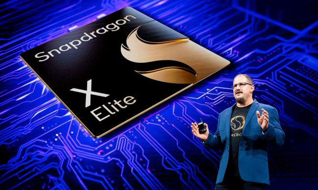 Qualcomm's CEO presenting Snapdragon X Elite CPUs at Computex 2024.